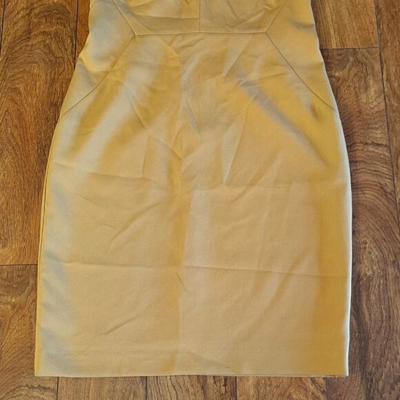 Banana Republic Factory Mustard Short Sleeve Midi Sheath Dress Size 10 - Picture 7 of 13